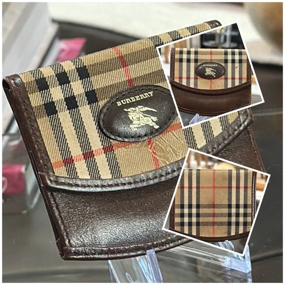 Authentic Vintage Burberry Coin Case Nova Check Shadow Horse Purse, VGUC - Picture 3 of 16